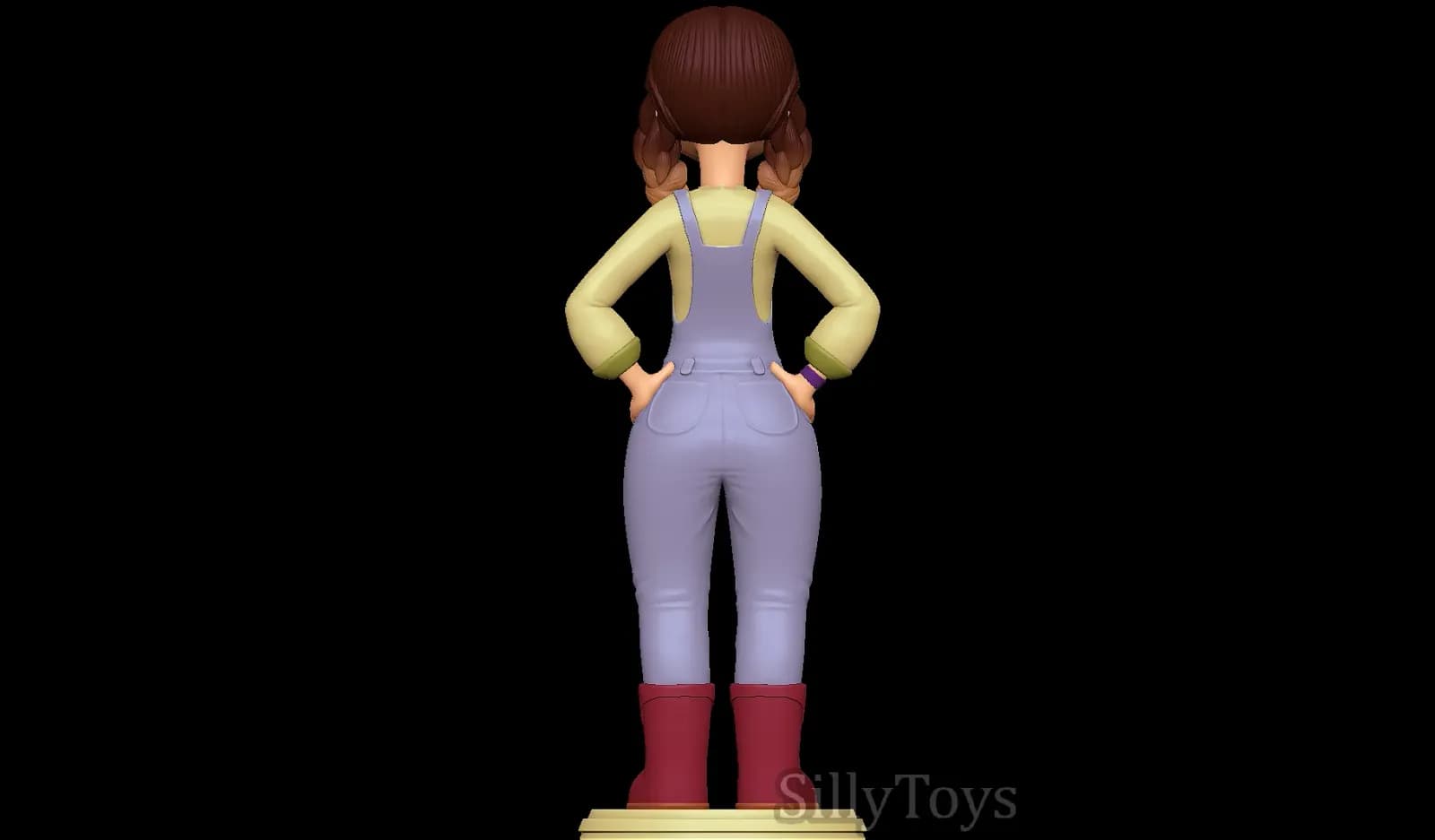 STL - Chica con Mono y Gafas render 3