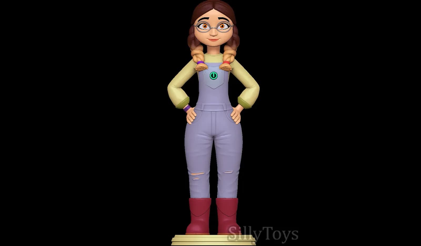 STL - Chica con Mono y Gafas render 5