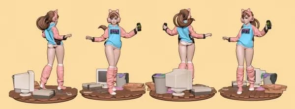 STL - Chica Gamer render 3