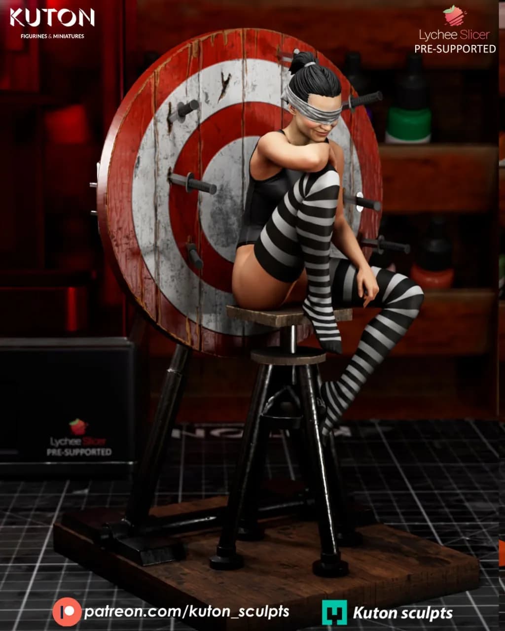 STL - Chica objetivo con vendas render 5
