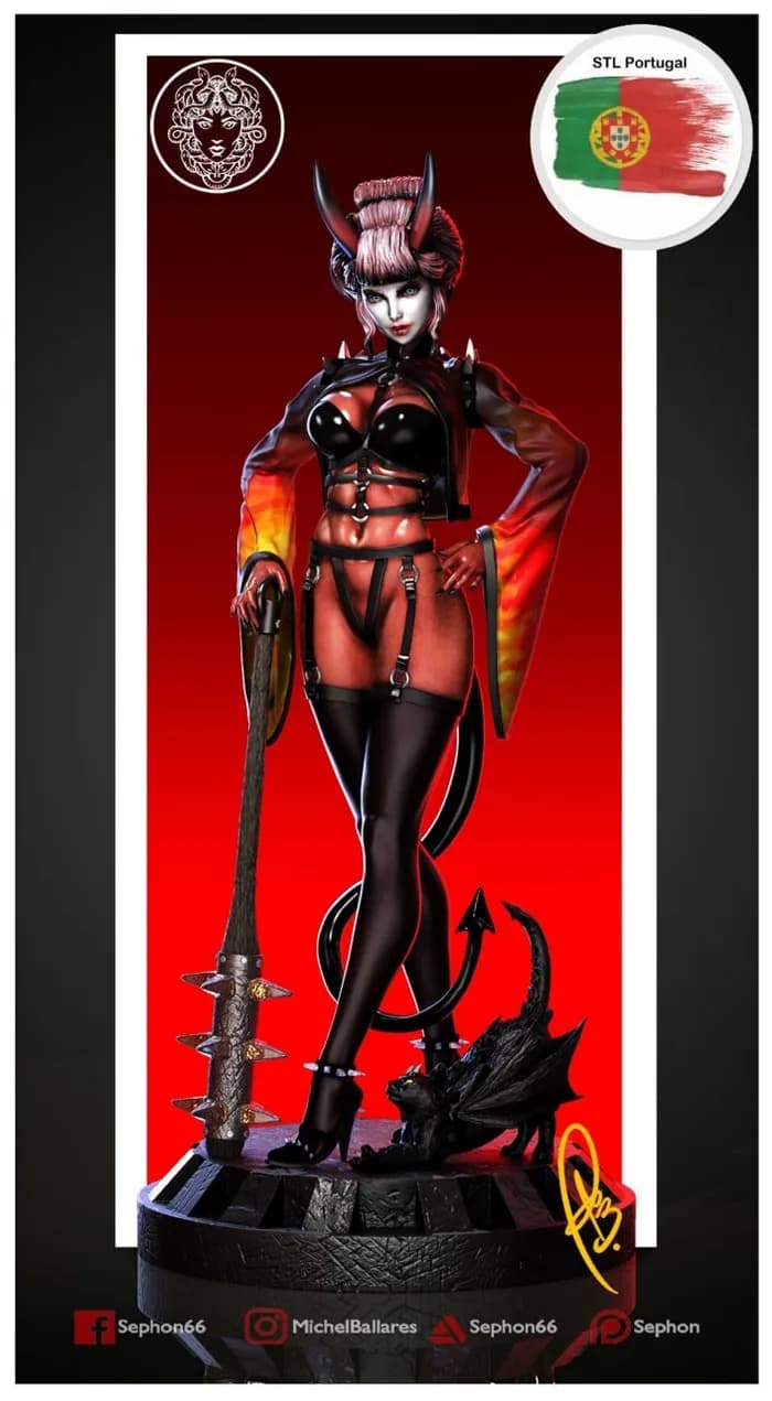STL - Chica Oni Demoniaca