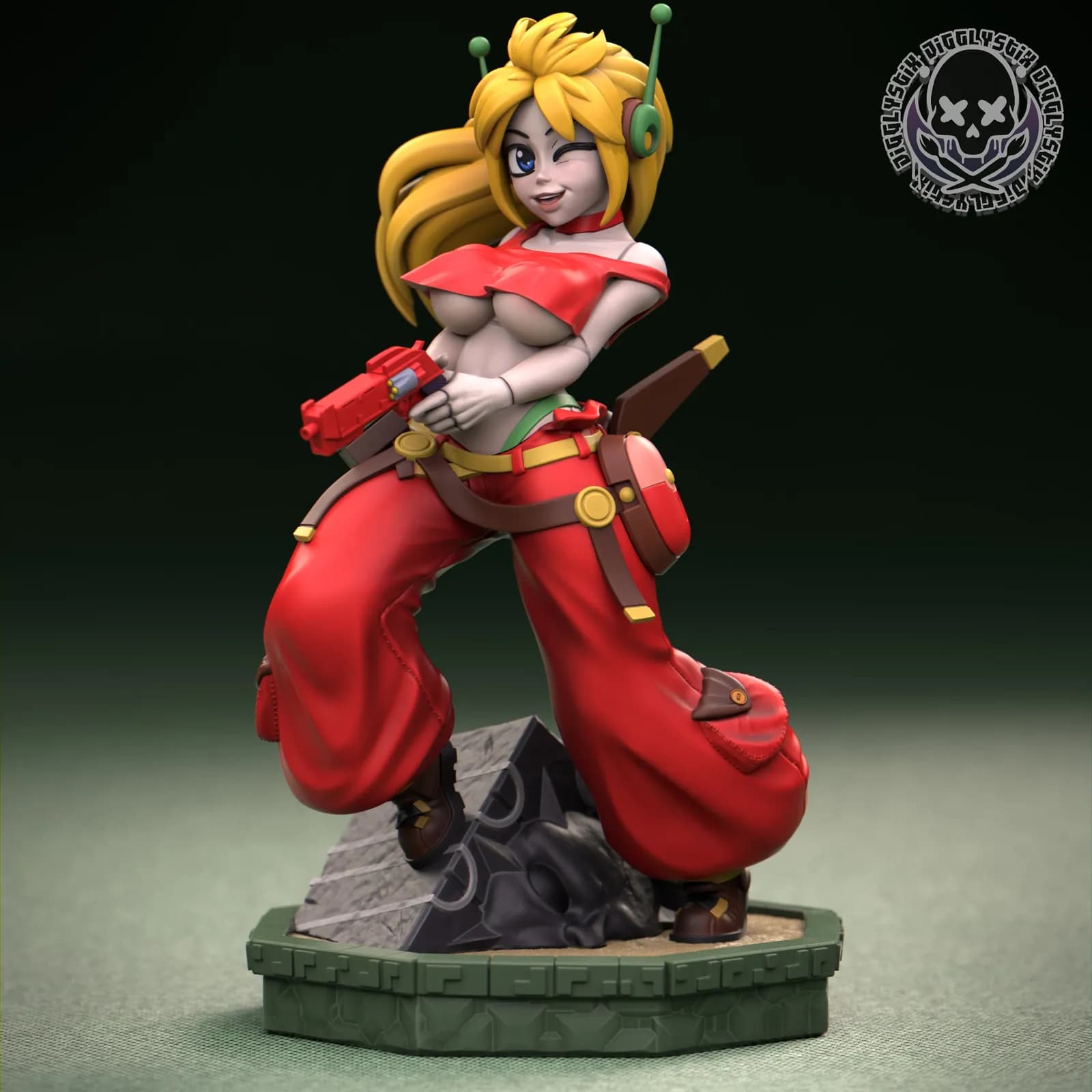 STL - Chica robot estilo anime con arma