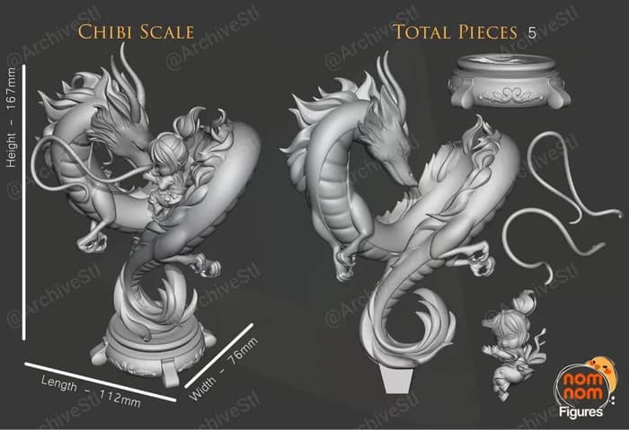 STL - Chihiro y Haku Nom Nom Figures