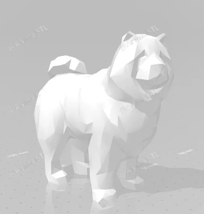 STL - Chow Chow low poly