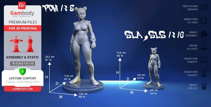STL - chun li fdm render 2