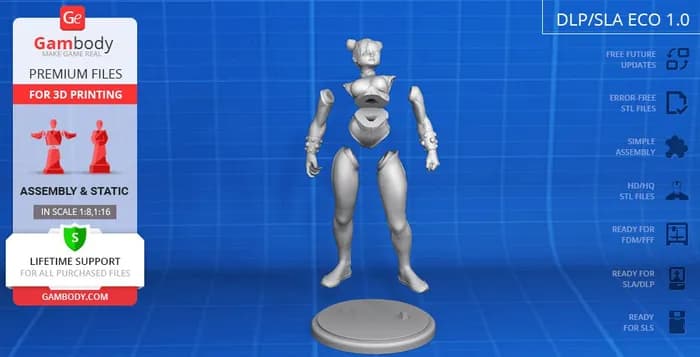 STL - chun li fdm render 3