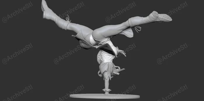 STL - Chun Li Pose Dinámica render 2