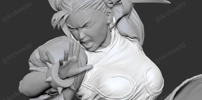 STL - Chun Li Pose Dinámica render 5