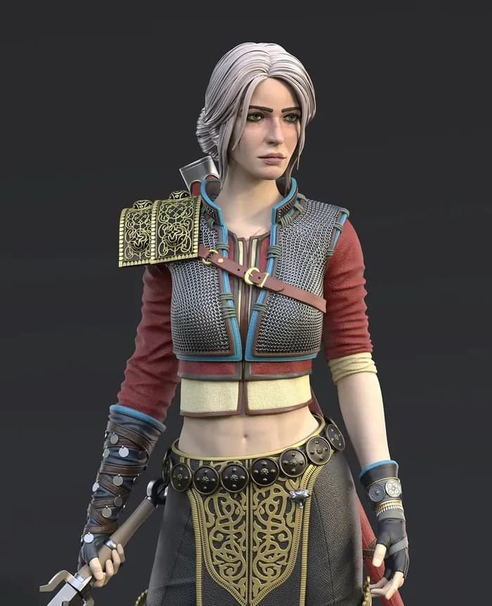 STL - ciri alternate look the witcher 3 render 2