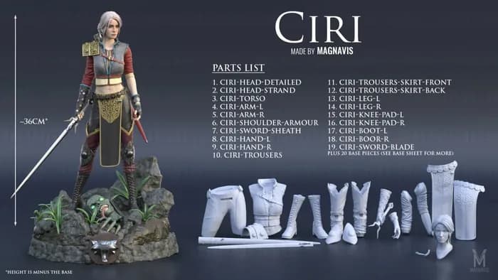 STL - ciri alternate look the witcher 3 render 3
