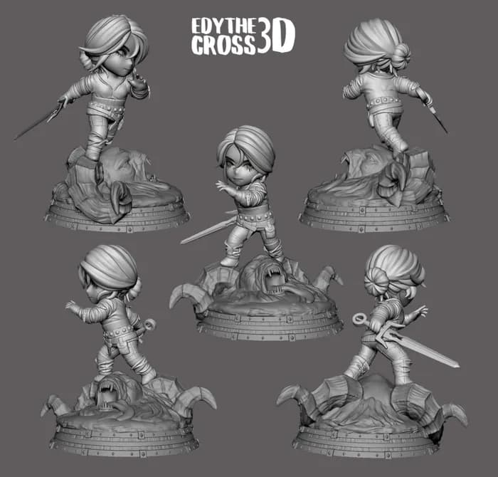 STL - ciri chibified render 2