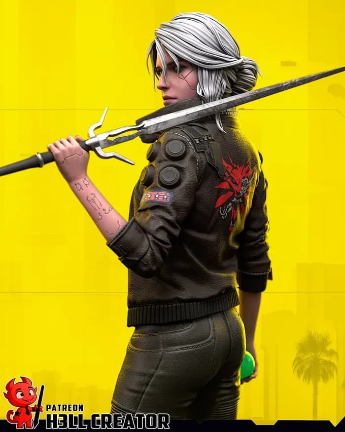 STL - ciri cyberpunk 2077 render 2