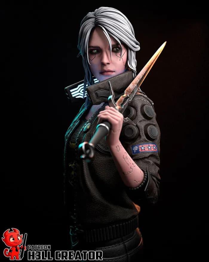 STL - ciri cyberpunk 2077 render 3