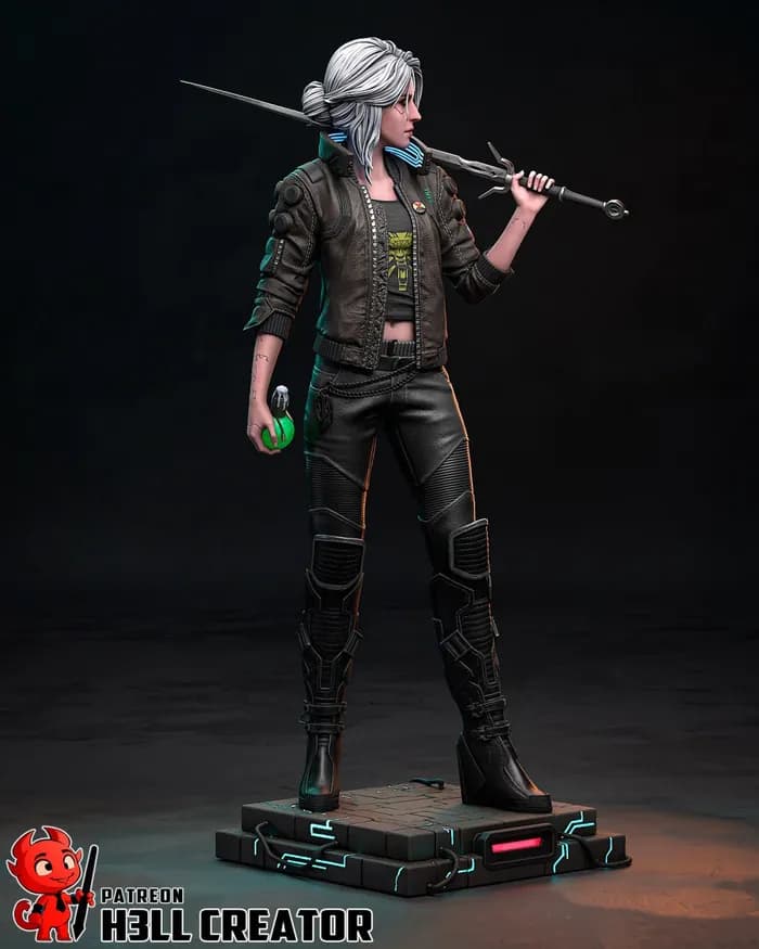 STL - ciri cyberpunk 2077 render 4