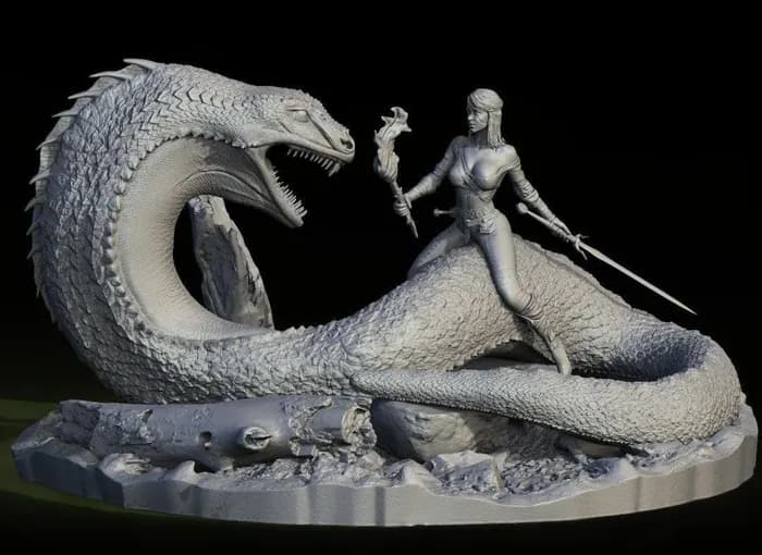 STL - Ciri enfrentando al dragón