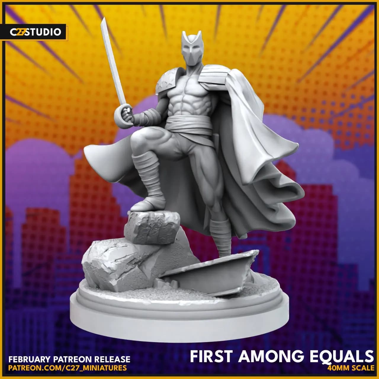 STL - Ciudadano V figura superheroica render 2