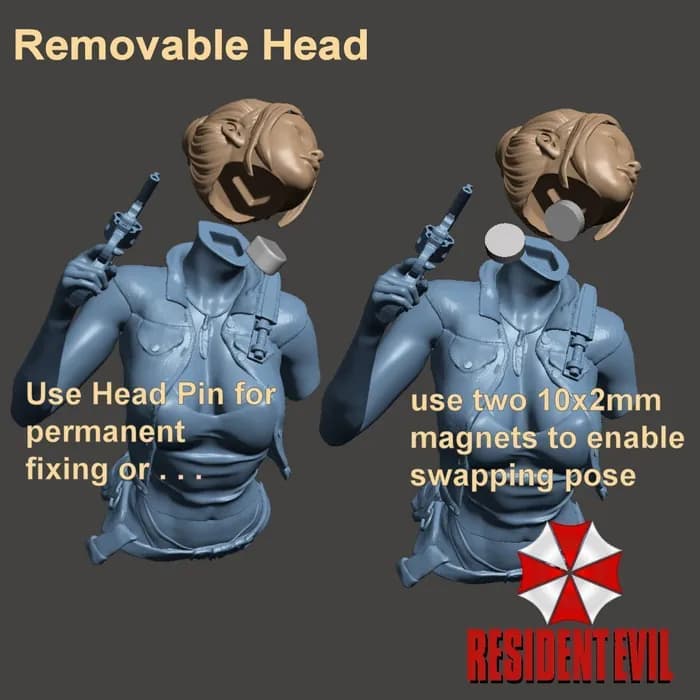 STL - Claire Redfield Resident Evil 3 render 5