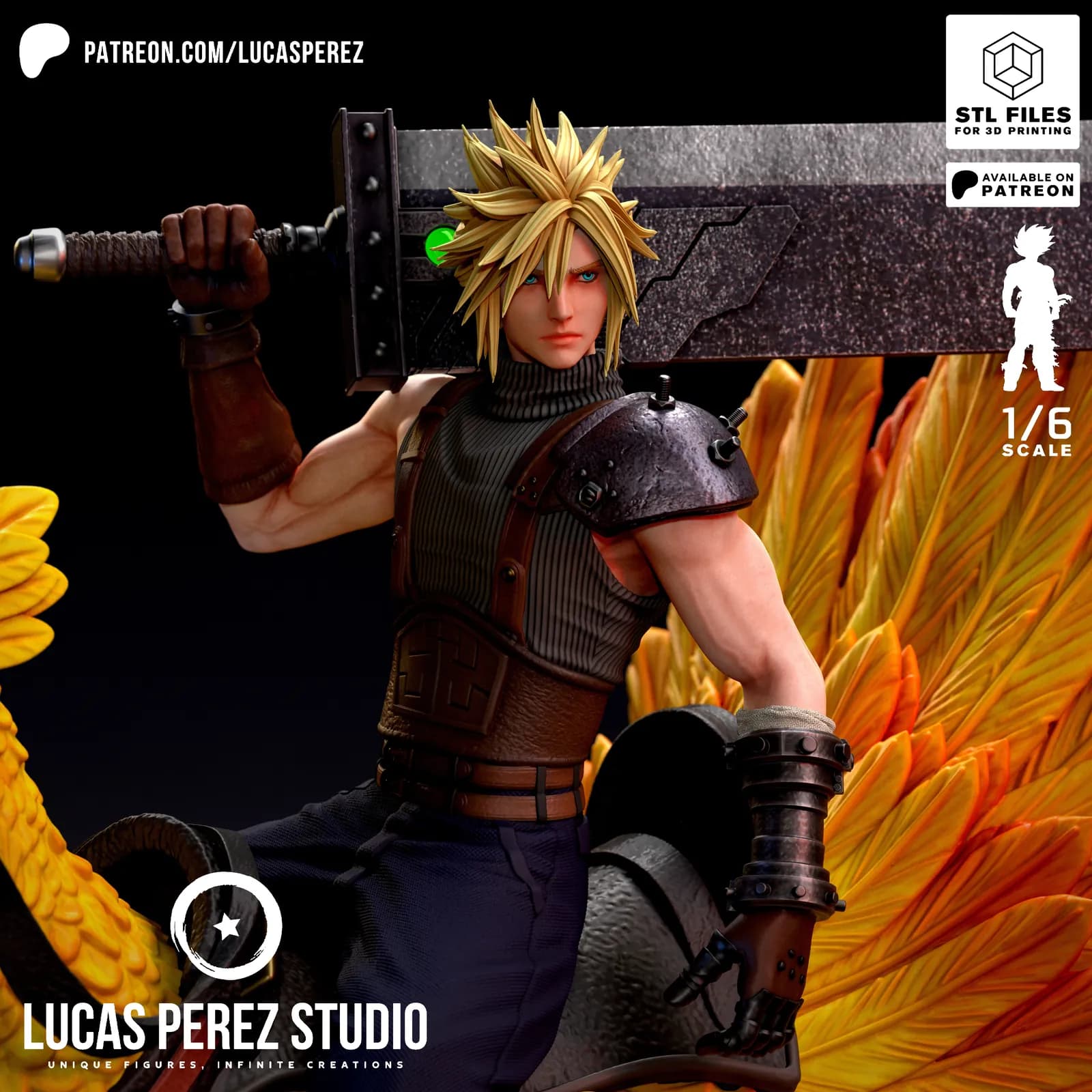 STL - Cloud Strife render 2