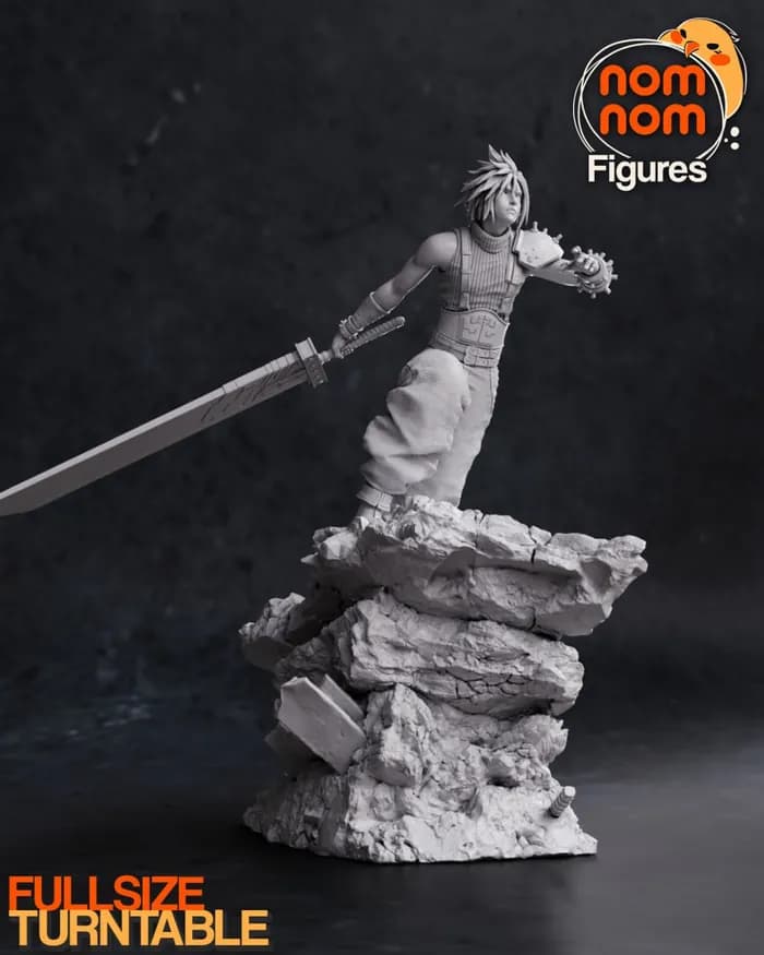 STL - cloud strife ffvii ff7 render 2