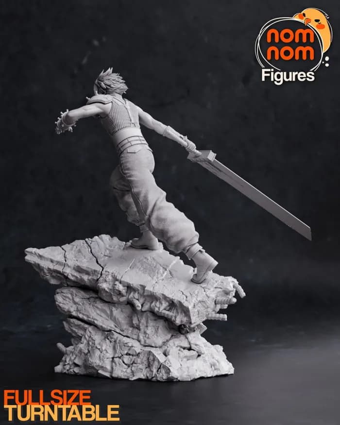 STL - cloud strife ffvii ff7 render 3