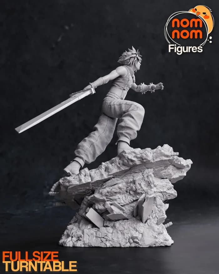 STL - cloud strife ffvii ff7 render 4