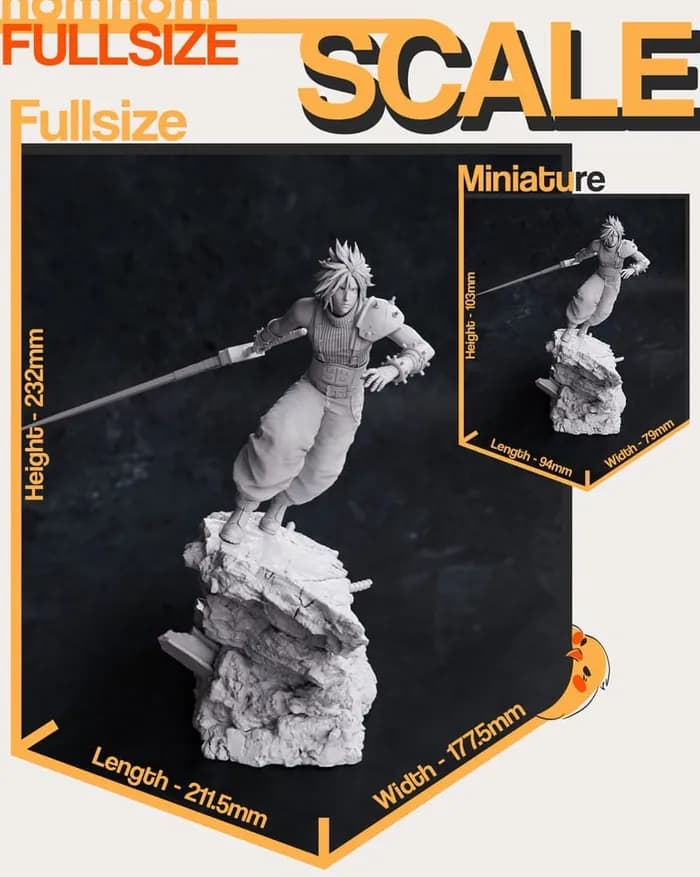 STL - cloud strife ffvii ff7 render 5