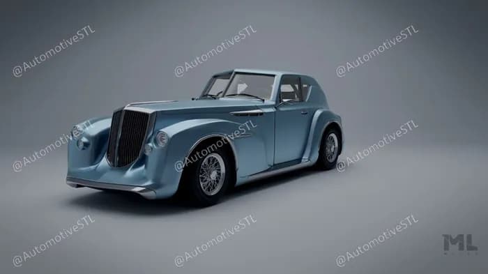 STL - Coche Clásico Azul