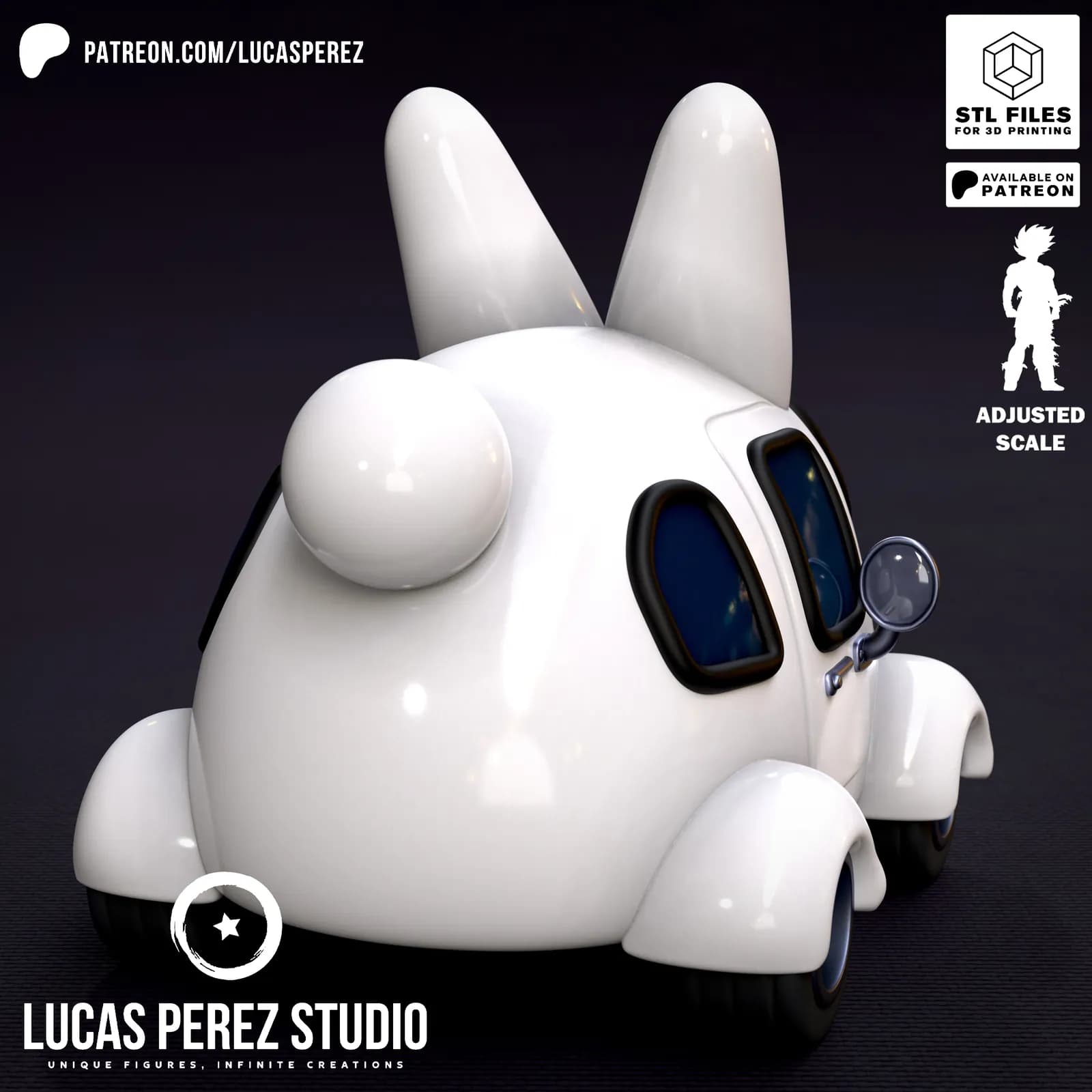 STL - Coche Conejo Boss render 4