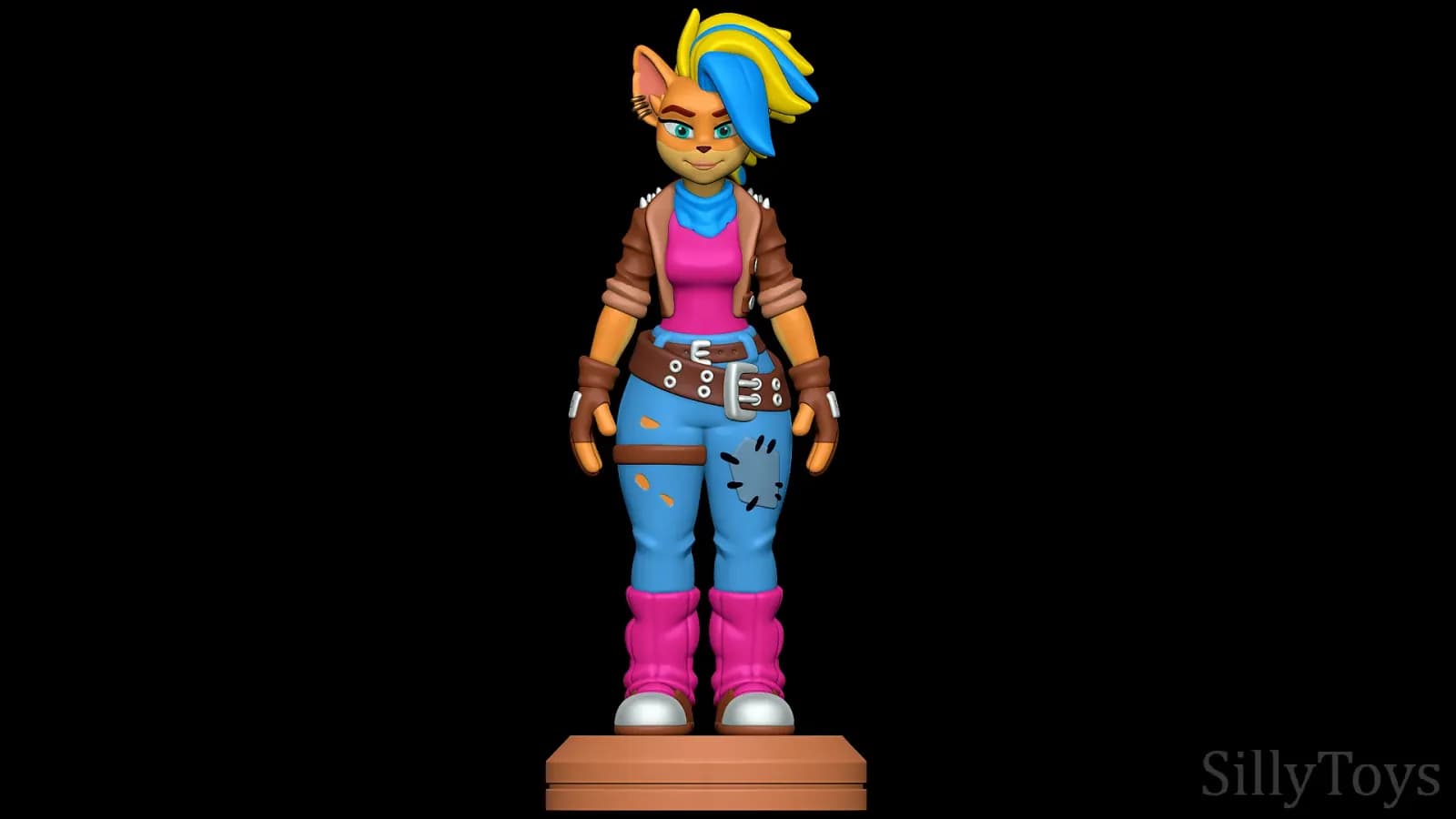 STL - Coco Bandicoot figura render 2