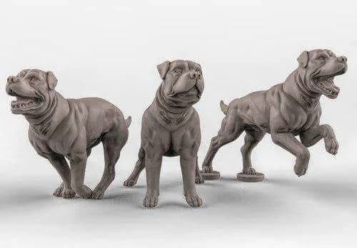 STL - Coleccion de 4 perros guardianes