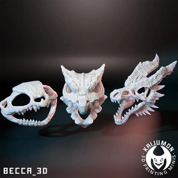 STL - Colección de Cráneos Kaijumon