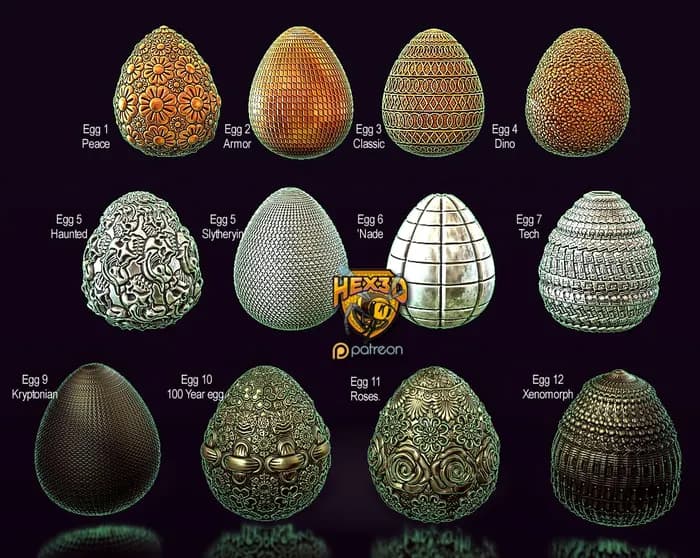STL - Colección de huevos decorativos
