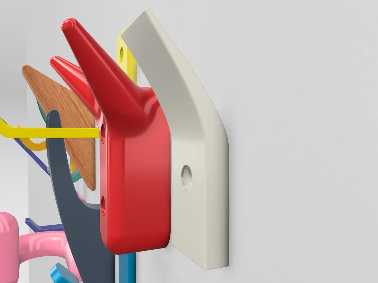 STL - Colgador de pared moderno render 5