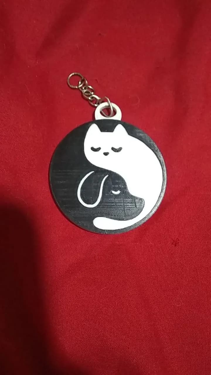 STL - Colgante Yin Yang Perro y Gato
