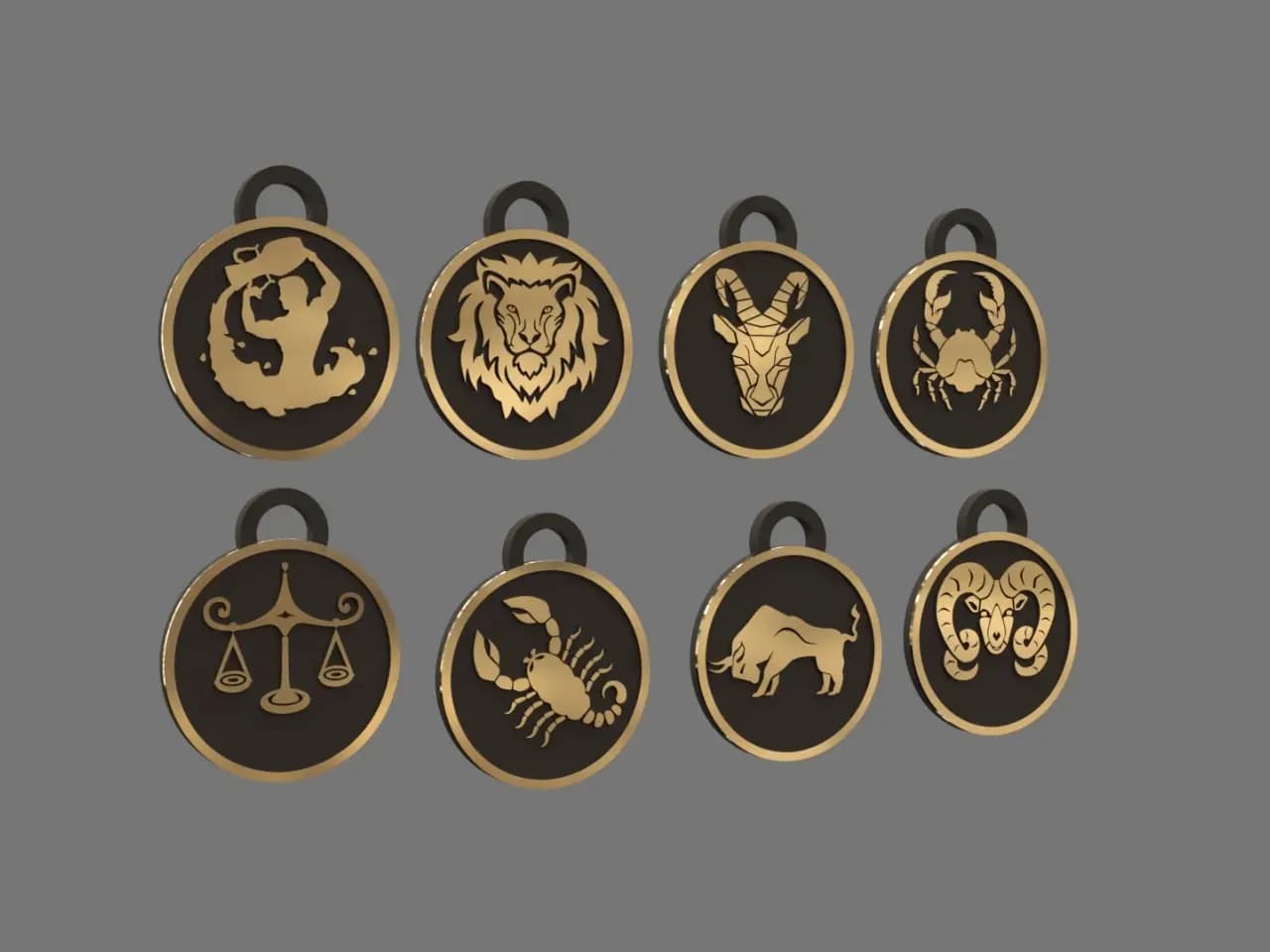 STL - Colgantes de Signos Zodiacales render 4