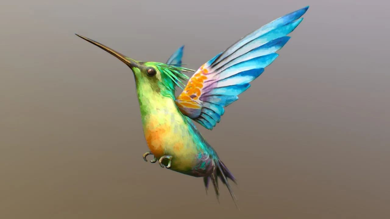 STL - Colibrí en vuelo
