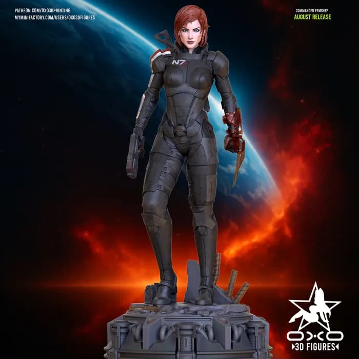 STL - commander femshep render 2