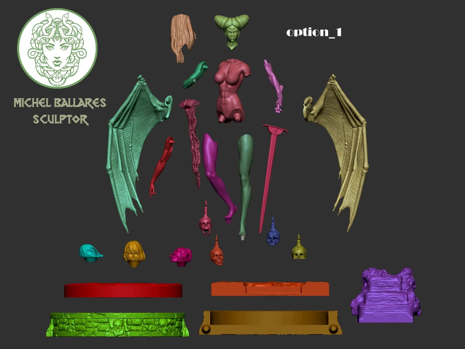 STL - Condesa Sangrienta Bathory render 5