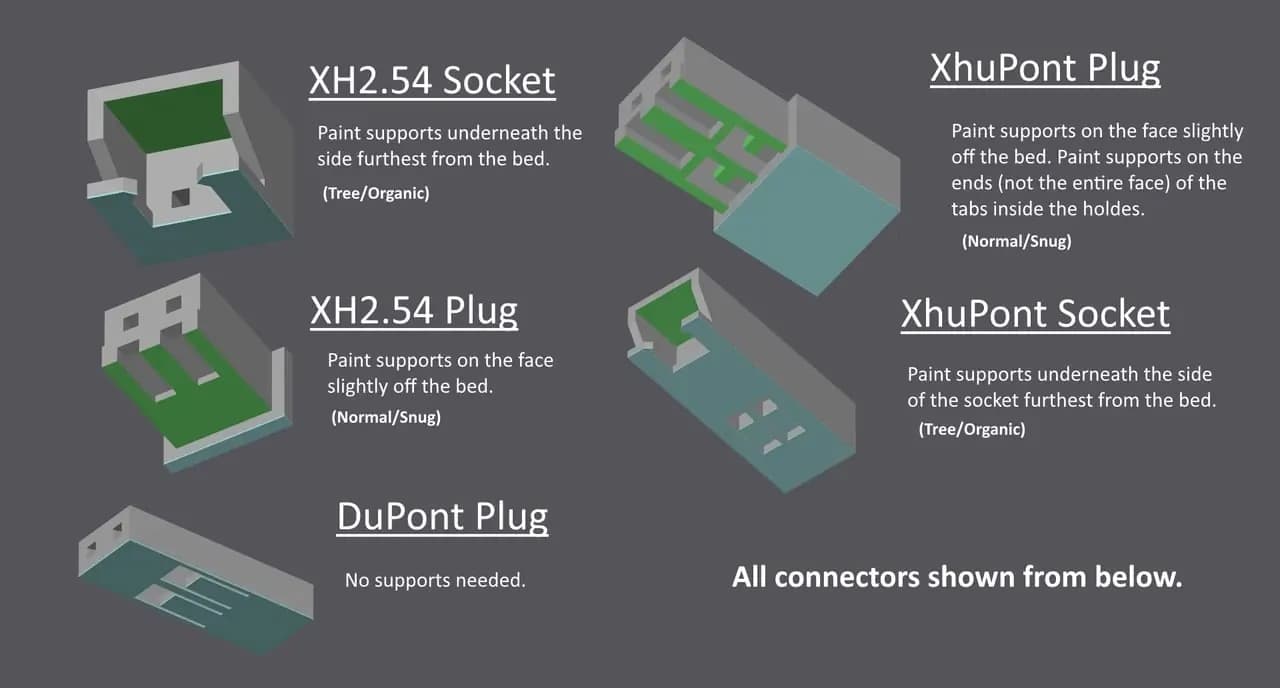 STL - Conectores Dupont XHUPONT XH254 render 2