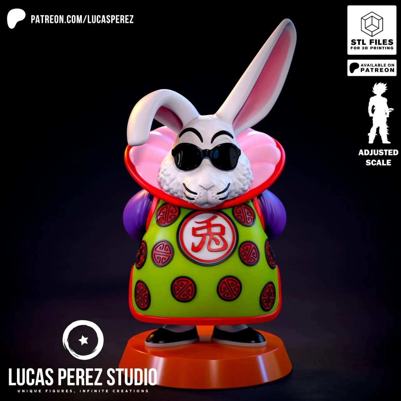 STL - Conejo Maestro Roshí render 2