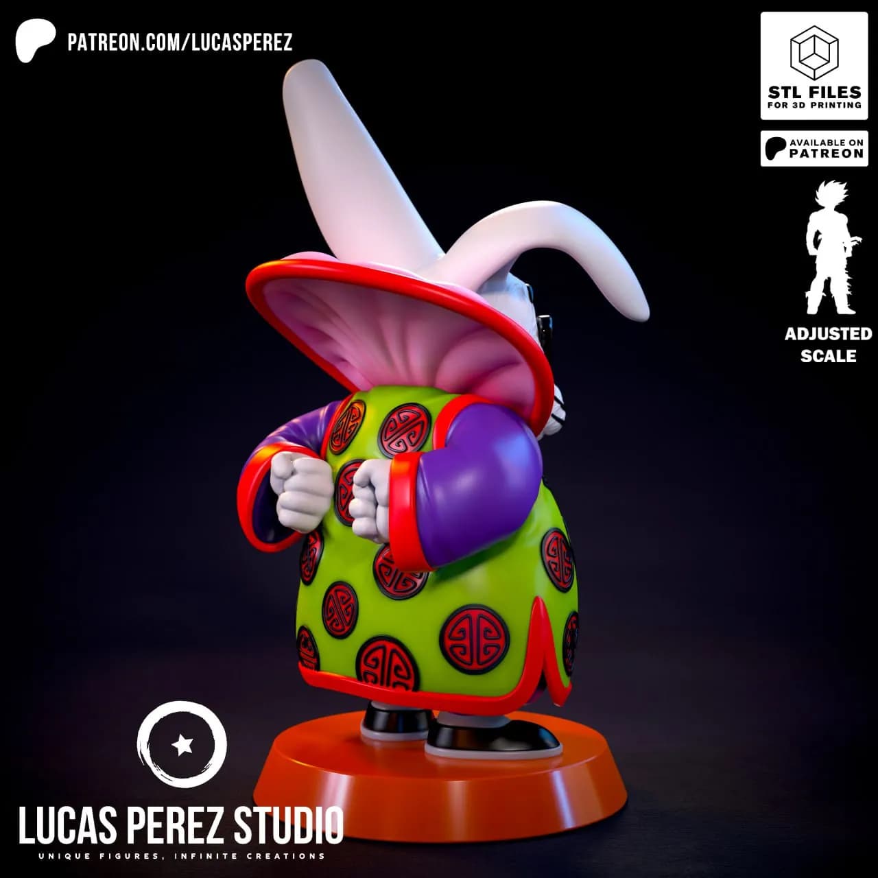 STL - Conejo Maestro Roshí render 3