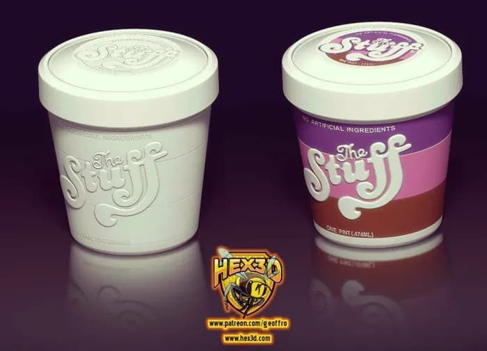 STL - Contenedor de helado 'The Stuff' render 2