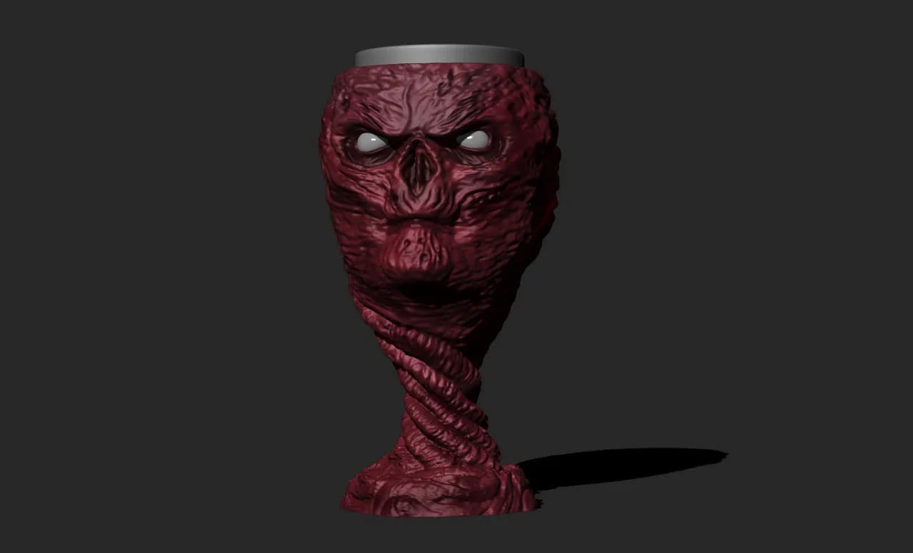 STL - Copa de terror calavera retorcida