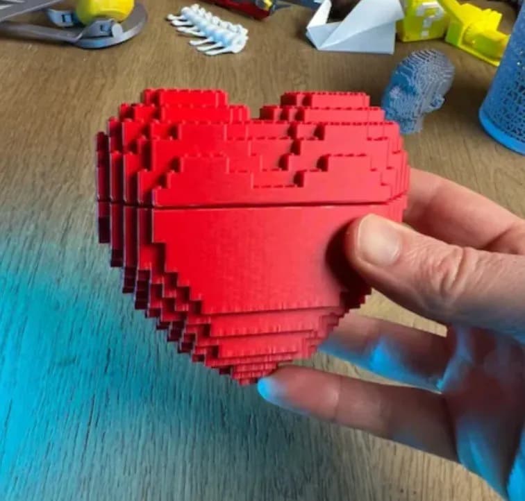 STL - Corazón estilo LEGO para imprimir
