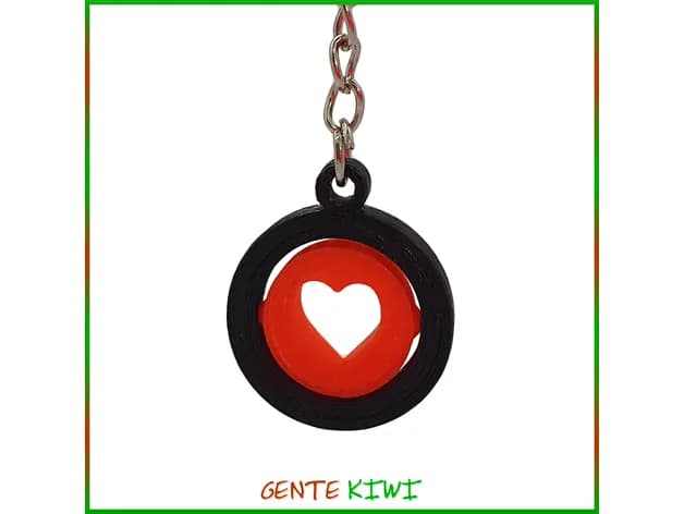 STL - Corazón giratorio para llavero