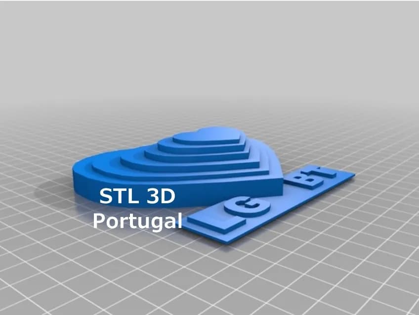 STL - Corazón Orgullo LGTB render 2