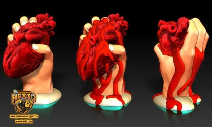 STL - Corazón Rompido con Sangre