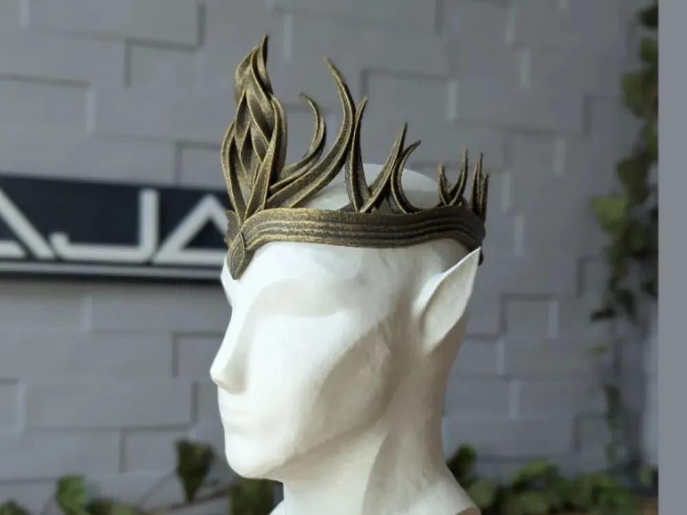STL - Corona élfica de elegancia oscura