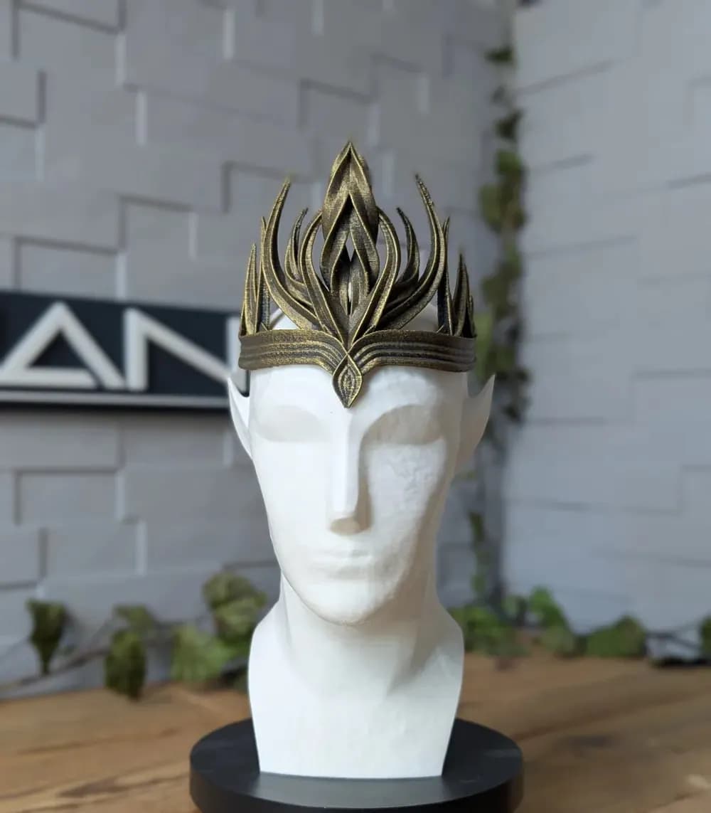 STL - Corona élfica de elegancia oscura render 3