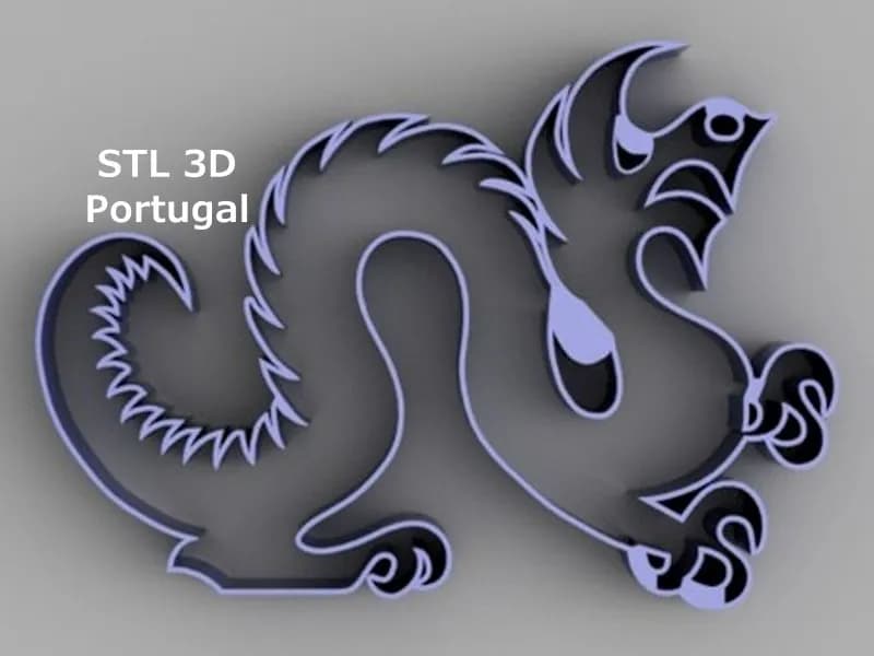 STL - Cortador de galletas de dragón